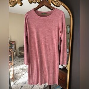 Dip Pink Knit Long Sleeve Top Sweater Dress
